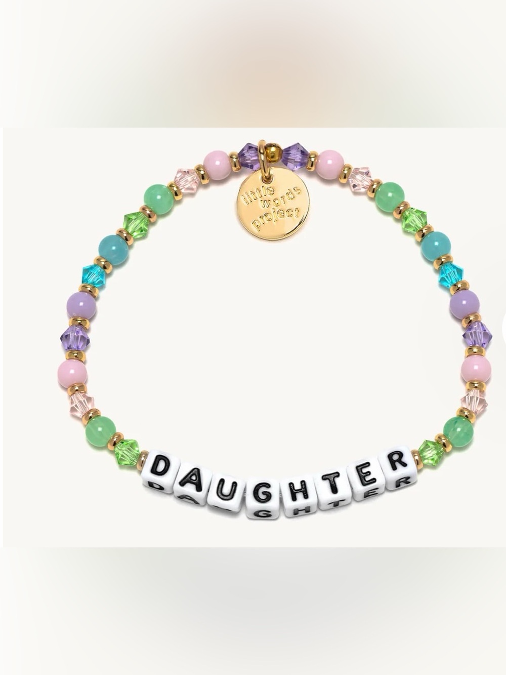 Little Words Project ‘Daughter' Multicolor Beaded Bracelet, NWT and Dust Bsg